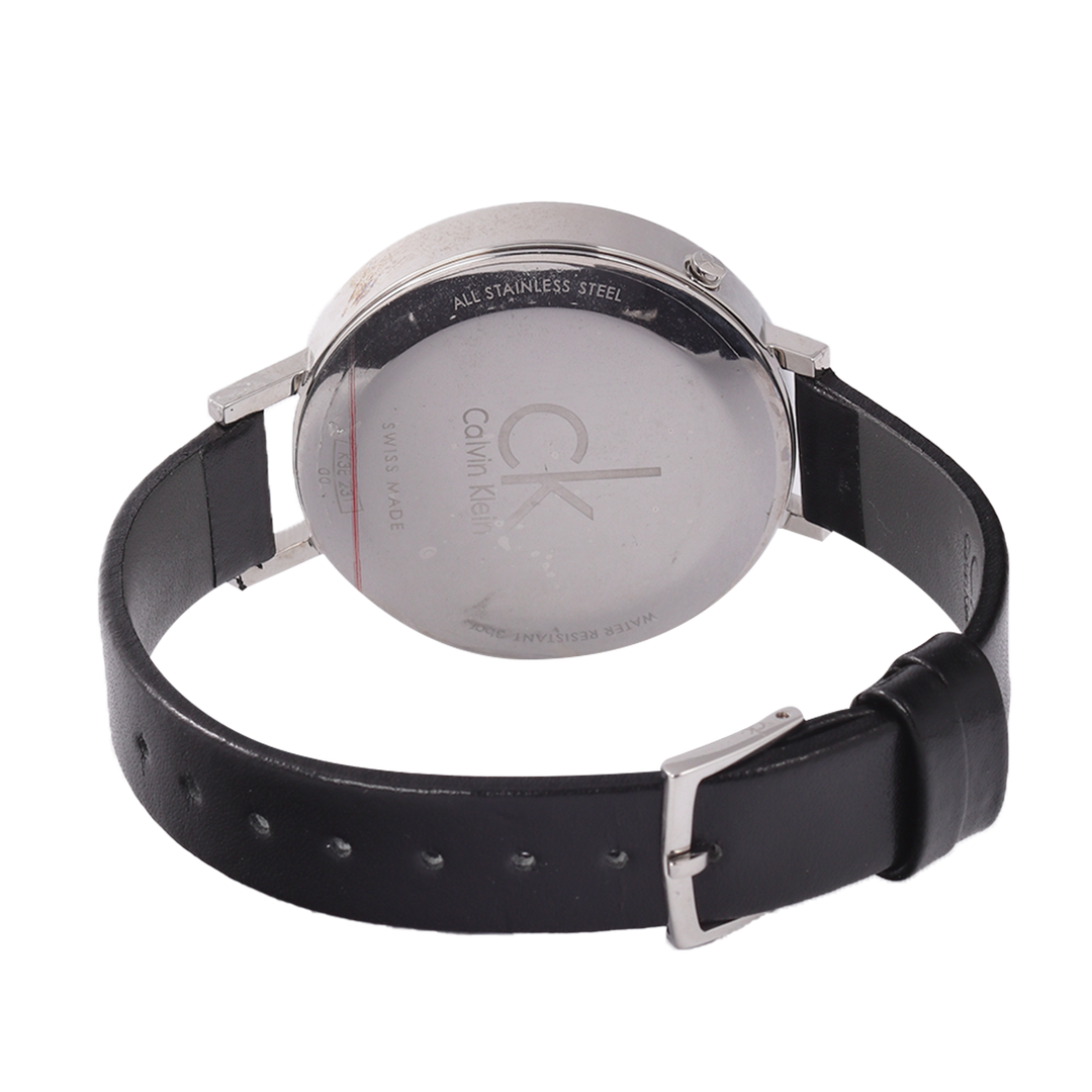  Shop Authentic Calvin Klein Equal Black Dial Black Leather Strap Watch for Women - K3E231C1 - Luxxuri
