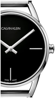  Shop Authentic Calvin Klein Stately Black Dial Silver Steel Strap Watch for Women - K3G23121 - Luxxuri