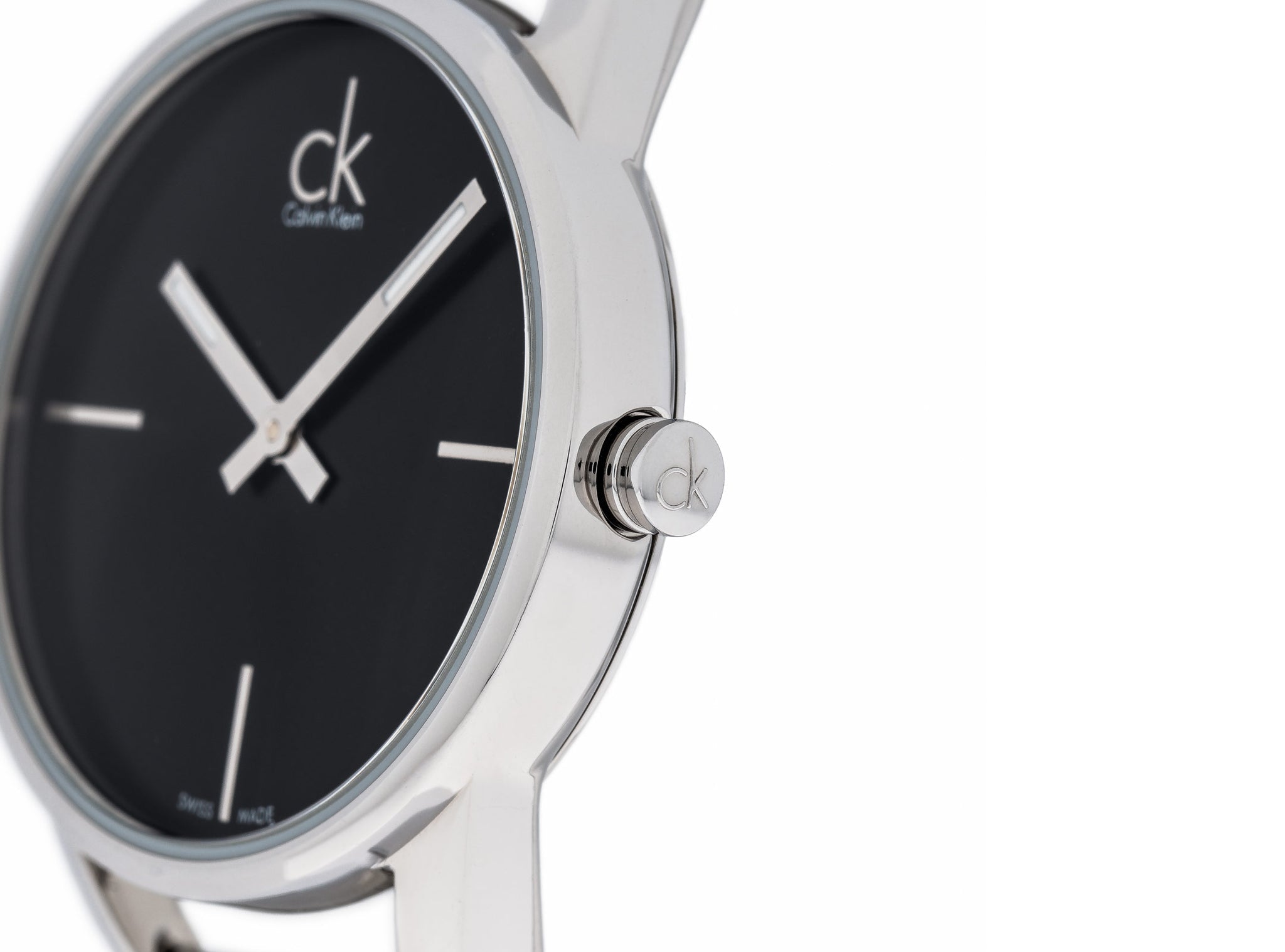  Shop Authentic Calvin Klein Stately Black Dial Silver Steel Strap Watch for Women - K3G23121 - Luxxuri