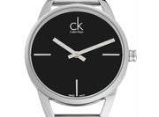  Shop Authentic Calvin Klein Stately Black Dial Silver Steel Strap Watch for Women - K3G23121 - Luxxuri