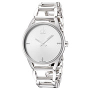 Shop Authentic Calvin Klein Stately Silver Dial Silver Steel Strap Watch for Women - K3G2312W - Luxxuri