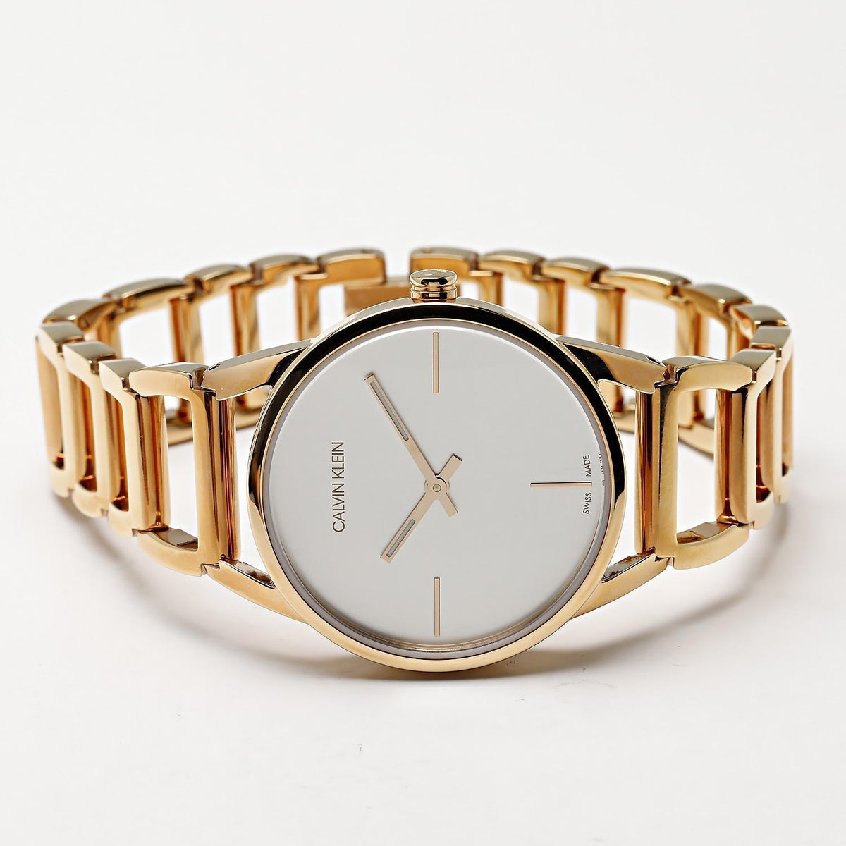  Shop Authentic Calvin Klein Stately White Dial Rose Gold Steel Strap Watch for Women - K3G23626 - Luxxuri