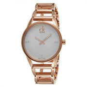  Shop Authentic Calvin Klein Stately White Dial Gold Steel Strap Watch for Women - K3G2362W - Luxxuri