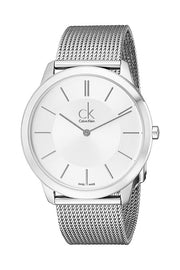  Shop Authentic Calvin Klein Minimal Silver Dial Silver Mesh Bracelet Watch for Men - K3M21126 - Luxxuri