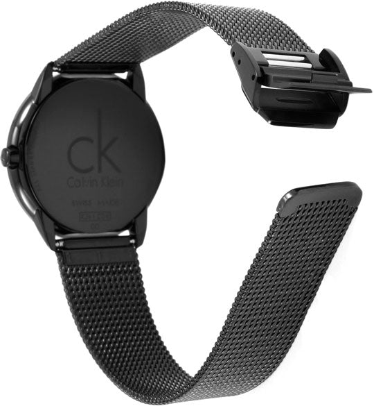  Shop Authentic Calvin Klein Minimal Black Dial Black Mesh Bracelet Watch for Men - K3M214B1 - Luxxuri
