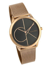  Shop Authentic Calvin Klein Minimal Black Dial Rose Gold Mesh Bracelet Watch for Men - K3M21621 - Luxxuri