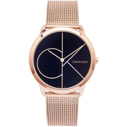  Shop Authentic Calvin Klein Minimal Black Dial Rose Gold Mesh Bracelet Watch for Men - K3M21621 - Luxxuri