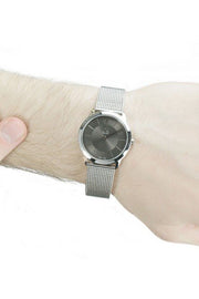  Shop Authentic Calvin Klein Minimal Grey Dial Silver Mesh Bracelet Watch for Men - K3M22124 - Luxxuri