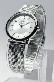 Shop Authentic Calvin Klein Minimal White Dial Silver Mesh Bracelet Watch for Men - K3M22126 - Luxxuri