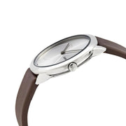  Shop Authentic Calvin Klein Minimal Silver Dial Brown Leather Strap Watch for Men - K3M221G6 - Luxxuri