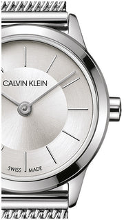  Shop Authentic Calvin Klein Minimal White Dial Silver Mesh Bracelet Watch for Women - K3M23126 - Luxxuri