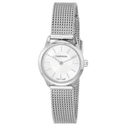  Shop Authentic Calvin Klein Minimal White Dial Silver Mesh Bracelet Watch for Women - K3M23126 - Luxxuri