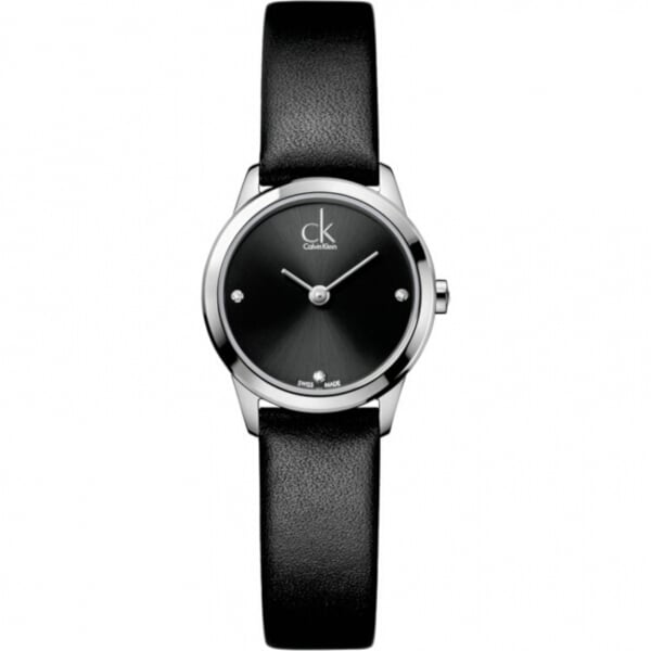  Shop Authentic Calvin Klein Minimal Black Dial Black Leather Strap Watch for Women - K3M231CS - Luxxuri