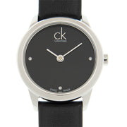 Shop Authentic Calvin Klein Minimal Black Dial Black Leather Strap Watch for Women - K3M231CS - Luxxuri