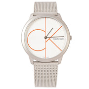  Shop Authentic Calvin Klein Minimal White Dial Silver Mesh Bracelet Watch for Men - K3M51152 - Luxxuri