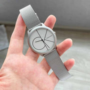  Shop Authentic Calvin Klein Minimal White Dial Silver Mesh Bracelet Watch for Men - K3M5115X - Luxxuri