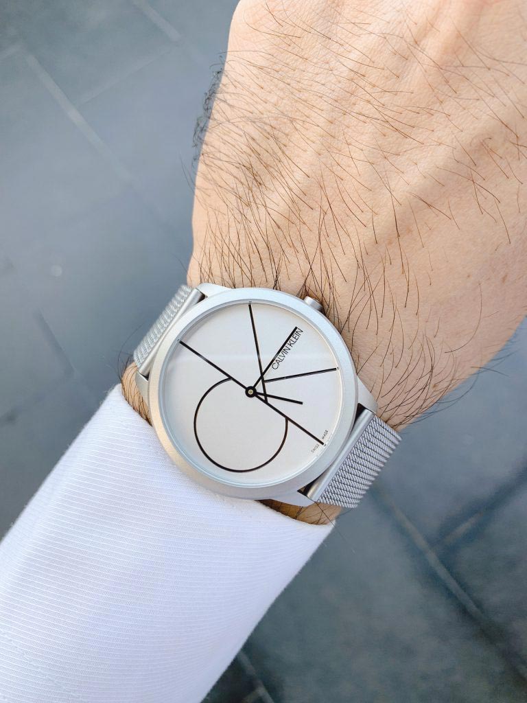  Shop Authentic Calvin Klein Minimal White Dial Silver Mesh Bracelet Watch for Men - K3M51152 - Luxxuri