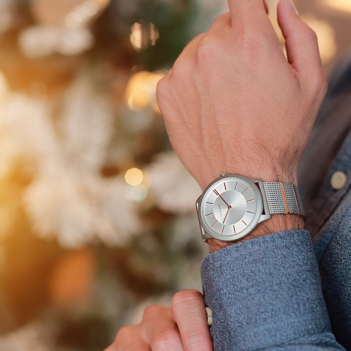  Shop Authentic Calvin Klein Minimal Silver Dial Silver Mesh Bracelet Watch for Men - K3M21126 - Luxxuri