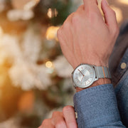  Shop Authentic Calvin Klein Minimal Silver Dial Silver Mesh Bracelet Watch for Men - K3M21126 - Luxxuri