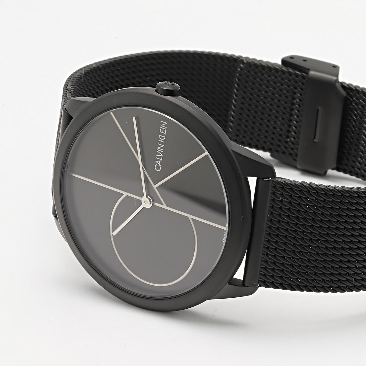  Shop Authentic Calvin Klein Minimal Black Dial Black Mesh Bracelet Watch for Men - K3M5145X - Luxxuri