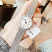  Shop Authentic Calvin Klein Minimal White Dial Silver Mesh Bracelet Watch for Women - K3M52152 - Luxxuri