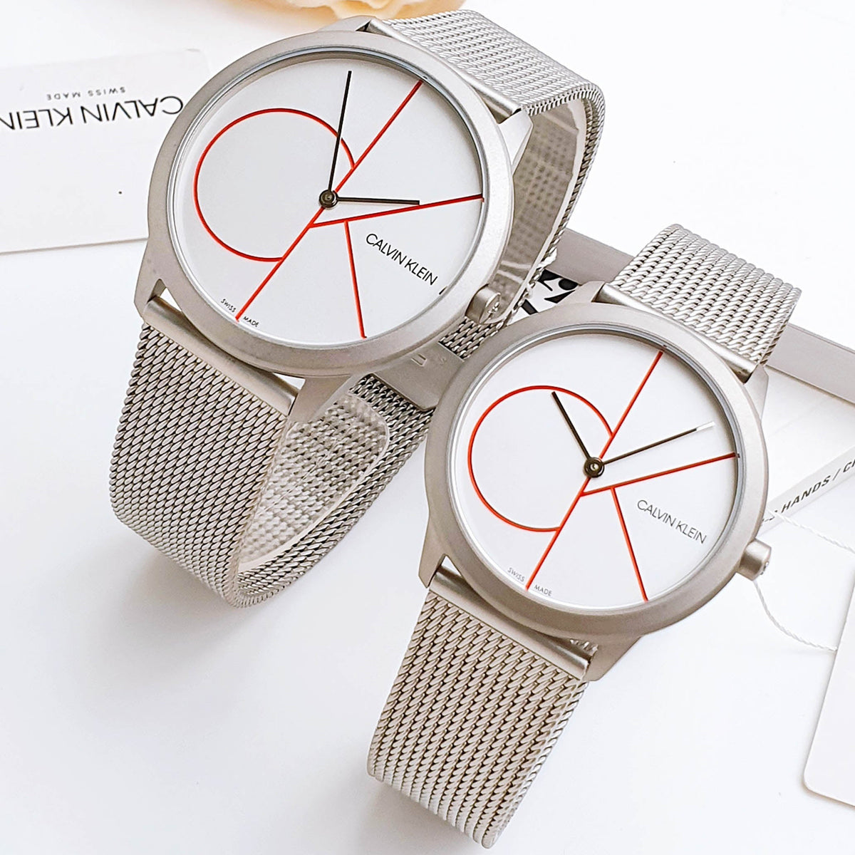  Shop Authentic Calvin Klein Minimal White Dial Silver Mesh Bracelet Watch for Men - K3M51152 - Luxxuri