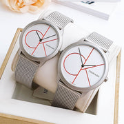  Shop Authentic Calvin Klein Minimal White Dial Silver Mesh Bracelet Watch for Men - K3M51152 - Luxxuri