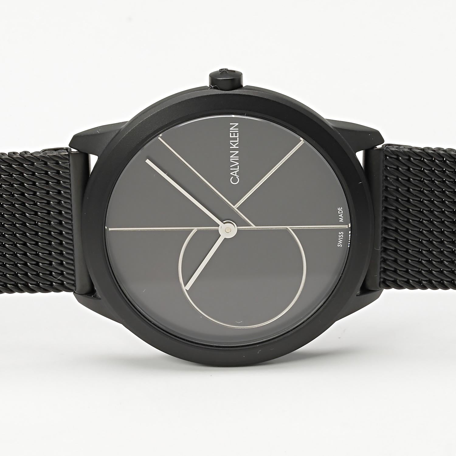  Shop Authentic Calvin Klein Minimal Black Dial Black Mesh Bracelet Watch for Women - K3M5245X - Luxxuri
