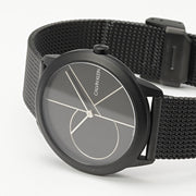  Shop Authentic Calvin Klein Minimal Black Dial Black Mesh Bracelet Watch for Women - K3M5245X - Luxxuri