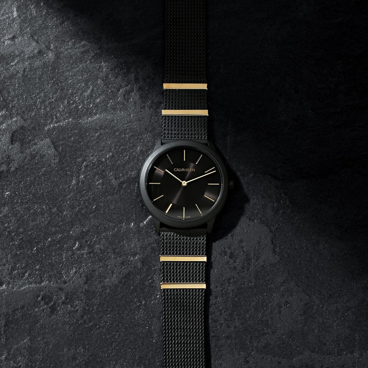  Shop Authentic Calvin Klein Minimal Black Dial Black Steel Strap Watch For Men - K3M524Z1 - Luxxuri