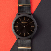  Shop Authentic Calvin Klein Minimal Black Dial Black Steel Strap Watch For Men - K3M524Z1 - Luxxuri