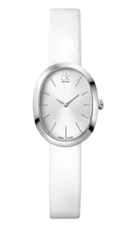  Shop Authentic Calvin Klein Incentive White Dial White Leather Strap Watch for Women - K3P231L6 - Luxxuri