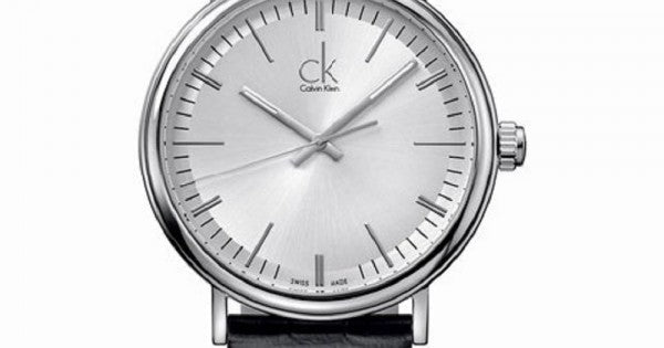  Shop Authentic Calvin Klein Surround Silver Dial Black Leather Strap Watch for Men - K3W211C6 - Luxxuri