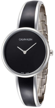  Shop Authentic Calvin Klein Seduce Black Dial Two Tone Steel Strap Watch for Women - K4E2N111 - Luxxuri