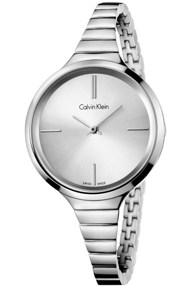  Shop Authentic Calvin Klein Lively Silver Dial Silver Steel Strap Watch for Women - K4U23126 - Luxxuri
