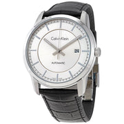  Shop Authentic Calvin Klein Infinity Silver Dial Brown Leather Strap Watch for Men - K5S341G6 - Luxxuri