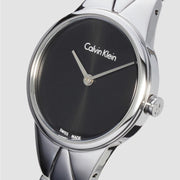  Shop Authentic Calvin Klein Snake Black Dial Silver Steel Strap Watch For Women - K6E23141 - Luxxuri
