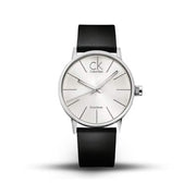  Shop Authentic Calvin Klein Post Minimal Silver Dial Black Leather Strap Watch for Men - K7622185 - Luxxuri