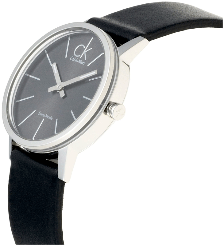  Shop Authentic Calvin Klein Minimal Black Dial Black Leather Strap Watch for Women - K7622107 - Luxxuri