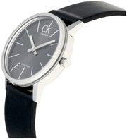  Shop Authentic Calvin Klein Minimal Black Dial Black Leather Strap Watch for Women - K7622107 - Luxxuri