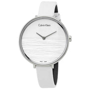  Shop Authentic Calvin Klein Rise White Grey Dial White Leather Strap Watch for Women - K7A231L6 - Luxxuri
