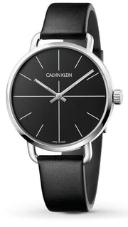  Shop Authentic Calvin Klein Evan Black Dial Black Leather Strap Watch for Men - K7B211CZ - Luxxuri