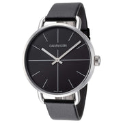  Shop Authentic Calvin Klein Evan Black Dial Black Leather Strap Watch for Men - K7B211CZ - Luxxuri