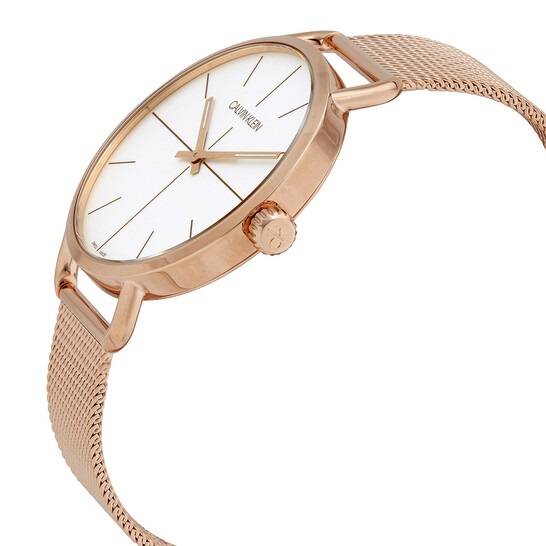  Shop Authentic Calvin Klein Even White Dial Rose Gold Mesh Bracelet Watch for Women - K7B23626 - Luxxuri