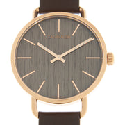  Shop Authentic Calvin Klein Even Grey Dial Brown Leather Strap Watch for Women - K7B216G3 - Luxxuri