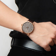  Shop Authentic Calvin Klein Even Grey Dial Brown Leather Strap Watch for Women - K7B216G3 - Luxxuri