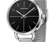  Shop Authentic Calvin Klein Even Black Dial Silver Mesh Bracelet Watch for Women - K7B23121 - Luxxuri