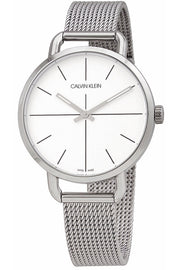  Shop Authentic Calvin Klein Even White Dial Silver Mesh Bracelet Watch for Women - K7B23126 - Luxxuri