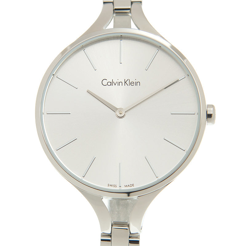  Shop Authentic Calvin Klein Graphic White Dial Silver Steel Strap Watch for Women - K7E23146 - Luxxuri