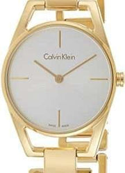  Shop Authentic Calvin Klein Dainty White Dial Gold Steel Strap Watch for Women - K7L23546 - Luxxuri